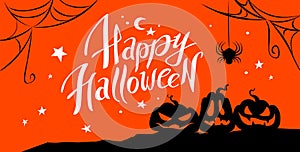 Halloween party flayer, poster ,card, design template. Vector flat cartoon style illustration.