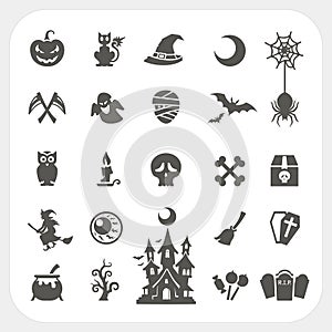 Halloween party icons set