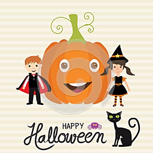 Halloween party invitation cards background with hand letterin