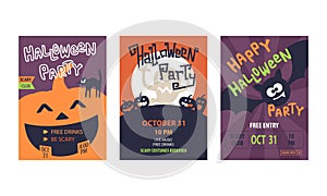 Halloween Party invitation greeting card promotion poster or flyer