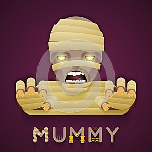 Halloween Party Mummy Role Character Bust Icon