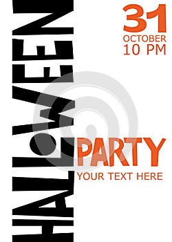 Halloween party poster. Lettering