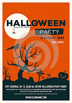 Halloween party retro poster