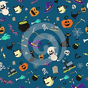 Halloween party seamless pattern design.