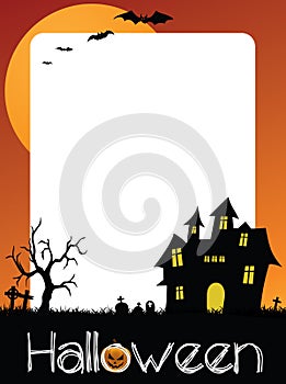 Halloween party ticket, photo Frame or postcard