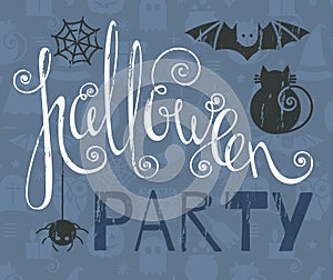 Halloween party vintage grunge poster