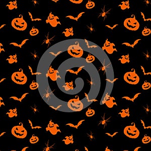 Halloween pattern background in orange and black
