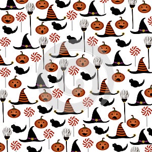 Halloween pattern background.Vector illustration.