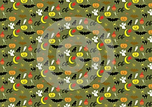 Halloween pattern design for use as wallpaper