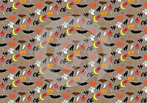 Halloween pattern design for use as wallpaper