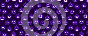 Halloween pattern pumpkin emotion faces