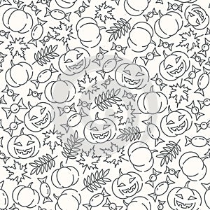 Halloween pattern with pumpkins