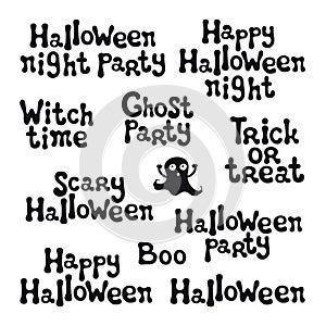 Halloween phrases. Handdrawn lettering. Design element for Halloween. Vector handwritten calligraphy quote.
