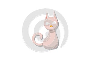 Halloween Pink Cat Illustration Vector