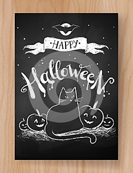 Halloween postcard chalked design