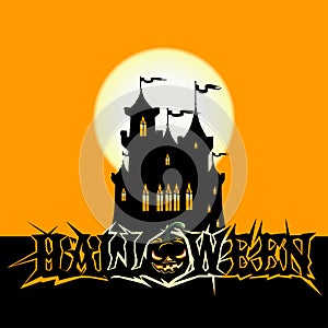 Halloween poster with dark castle