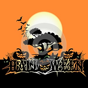 Halloween poster with dark castle