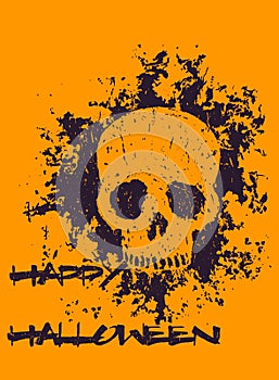 Halloween poster with grunge skull