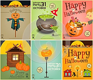Halloween Posters Set
