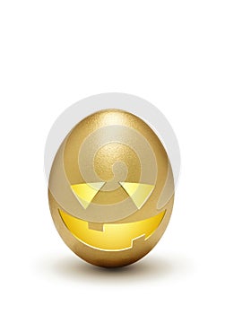 Halloween profit - Golden egg as jack o lantern