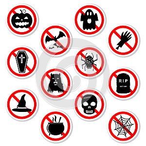 Halloween prohibiting stickers