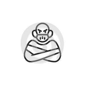 Halloween psychopath line icon photo