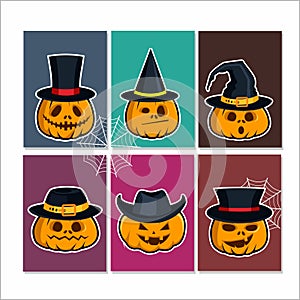 Halloween pumkins with cute character