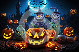 Halloween pumpki scary night