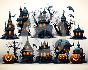 halloween pumpkin 3d object background illustration orange celebration holiday generative Ai