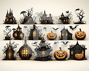 halloween pumpkin 3d object background illustration orange celebration holiday generative Ai