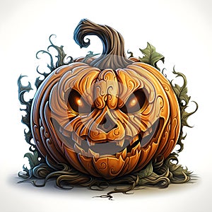 halloween pumpkin 3d object background illustration orange celebration holiday generativeAi