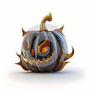 halloween pumpkin 3d object background illustration orange celebration holiday generativeAi
