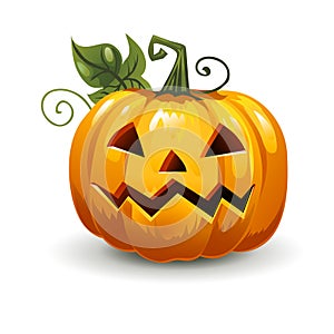 Halloween pumpkin with appalling face