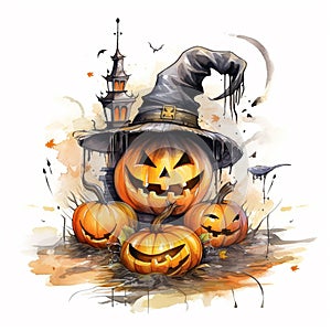 Halloween Pumpkin Background Illustration