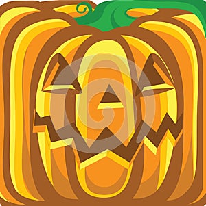 Halloween pumpkin background.Vector orange illustr