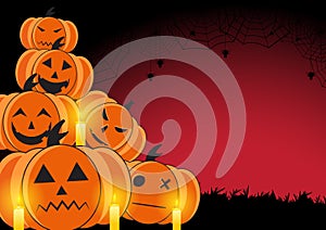 Halloween pumpkin banner background vector halloween background