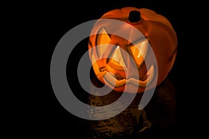 Halloween pumpkin. Black background