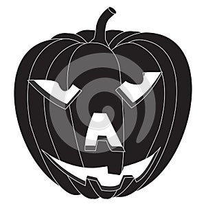 Halloween pumpkin. Black icon