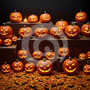 Halloween pumpkin candle poster scary design