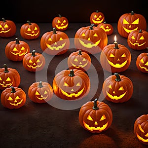 Halloween pumpkin candle poster scary design