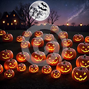 Halloween pumpkin candle poster scary design