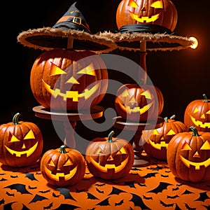 Halloween pumpkin candle poster scary design