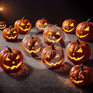 Halloween pumpkin candle poster scary design