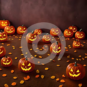 Halloween pumpkin candle poster scary design