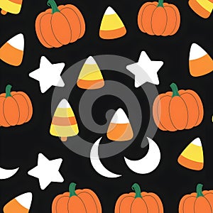 Halloween Pumpkin Candy Corn Pattern