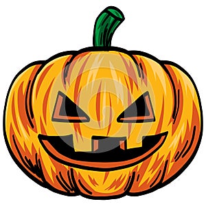 Halloween Pumpkin Cartoon Vector Illustration Drawing Art