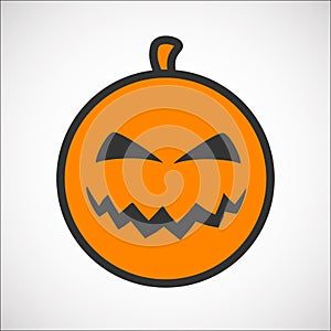 Halloween pumpkin color smiley icon