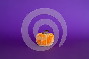 Halloween Pumpkin decor on purple background