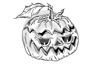 Halloween pumpkin with face