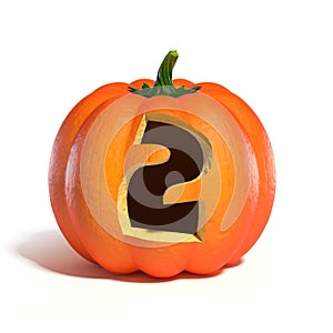 Halloween pumpkin font 3d rendering number 2